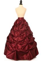 Adult Wine Satin Pick-Up Long Women Skirt