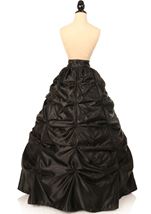 Adult Black Satin Pick-Up Long Women Skirt