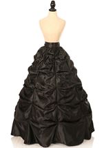 Plus Size Black Satin Pick-Up Long Women Skirt
