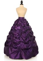 Plum Satin Pick-Up Long Women Skirt