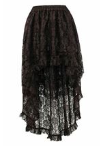 Hi Low Brown Lace Women Skirt