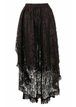 Adult Hi Low Brown Lace Women Skirt