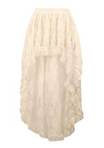 Adult Hi Low Ivory Lace Women Skirt