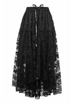 Plus Size Black Lace Women Skirt