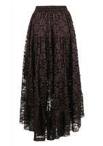 Adult Plus Size Brown Lace Women Skirt 