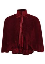 Adult Dark Red Velvet Ruffle Women Cape