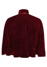 Adult Dark Red Velvet Ruffle Women Cape