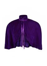 Dark Purple Velvet Ruffle Women Cape