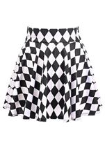 Plus Size Diamond Print Stretch Lycra Women Skirt