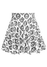 Plus Size Gothic Skull Print Lycra Women Skirt