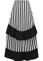Adult Plus Size Black White Stripe Adjustable High Low Women Skirt