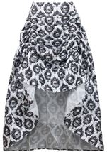 White Black Adjustable High Low Women Skirt