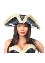 Adult Black Leather Pirate Hat