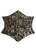 Black Gold Swirl Brocade Corset