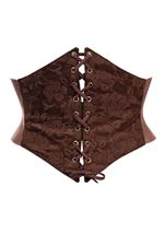 Plus Size Dark Brown Lace Corset Belt Cincher