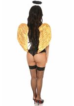 Adult Gold Gothic Angel Women Corset Costume