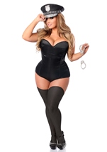 Adult Rhinestone Cop Corset Women Costume 