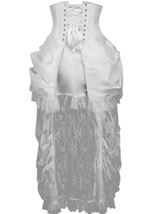 Adult White Lace Victorian Bustle Corset Dress Women Costume