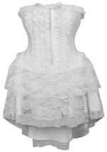 White Strapless Victorian Corset Dress Women Costume