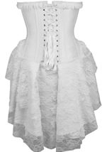 Adult White Strapless Victorian Corset Dress Women Costume