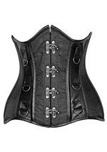 Brocade Leather Steel Boned Under Bust Women Corset