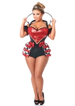 Adult Royal Red Queen Corset Women Costume