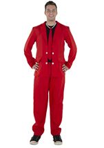 Neon Red Suit Men Costume