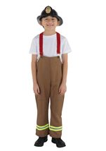 Kids Brown Fire Fighter Boys Costume 