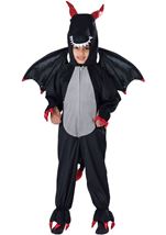 Kids Ferocious Black Dragon Unisex Costume