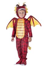 Kids Red Fire Dragon Unisex Costume 