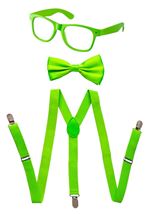 Kids Neon Green Party Costume Accessory Set