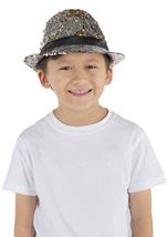 All ages Sequin Party Fedora Silver Hat