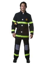 Adult Black Fire Fighter Plus Size Men Costume