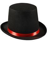 Adult Red Trim Tuxedo Unisex Top Hat