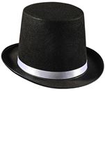 Silver Trim Tuxedo Unisex Top Hat