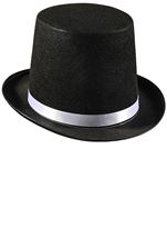 Kids Silver Trim Tuxedo Unisex Top Hat