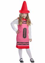 Red Crayon Unisex Girls Costume