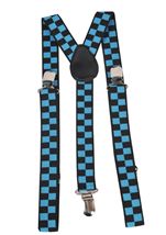 Blue Checkerboard Suspenders