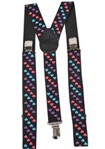 Tri Colored Heart Suspenders