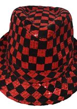 Red Checkerboard Fedora Hat