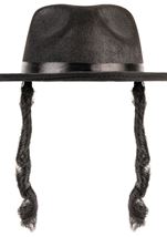 Adult Jewish Men Black Fedora with Side Locks