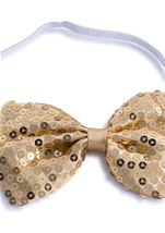 Gold Shiny Sequin Bow Tie