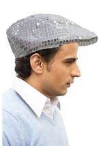 Silver Flat Cap Cabbi Hat