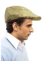 Gold Flat Cap Cabbi Hat