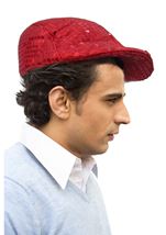 Red Flat Cap Cabbi Hat