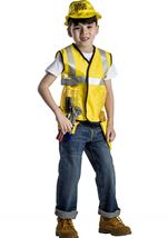 Kids Construction Worker Role Play Set Unisex Costume