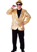 Gold Dance Tuxedo Men Sequin Jacket Costume