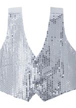 Adult Silver Sequin Men Vest 