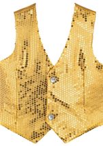 Adult Gold Sequin Men Vest 