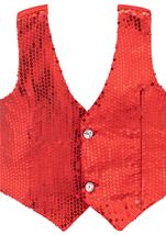 Red Sequin Men Vest